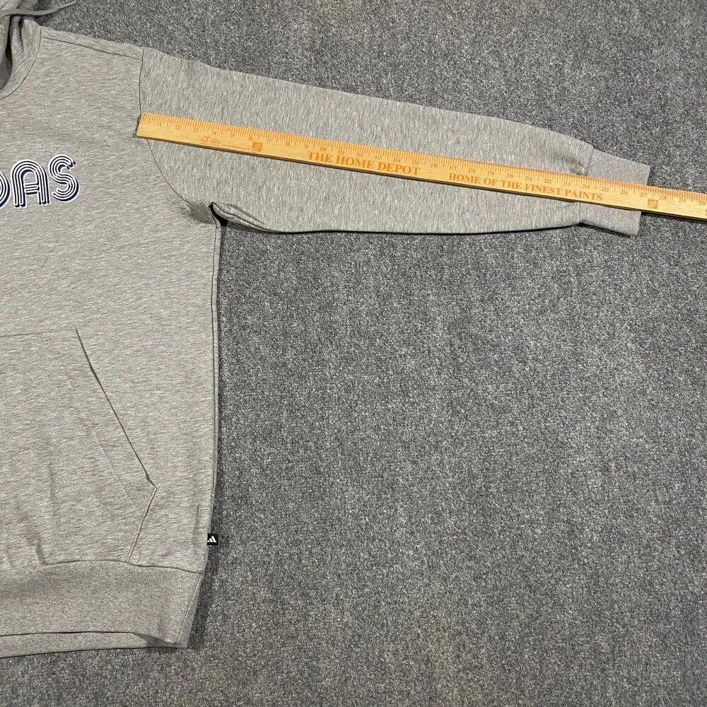 Adidas 3D Retro 70s Striped Logo Hoodie Mens XLT XL Tall Gray Disco Groovy NWT